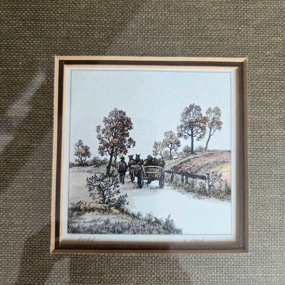 Art print ''Herbst'' signed by Ludwig Urack. 8 3/4'' x 8 3/4''. - Picture 2 of 5